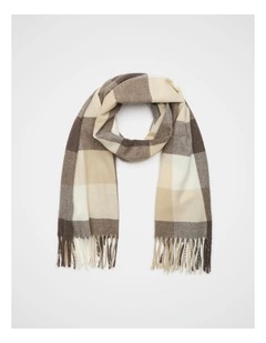 Check Scarf in Coffee Bean Multi
