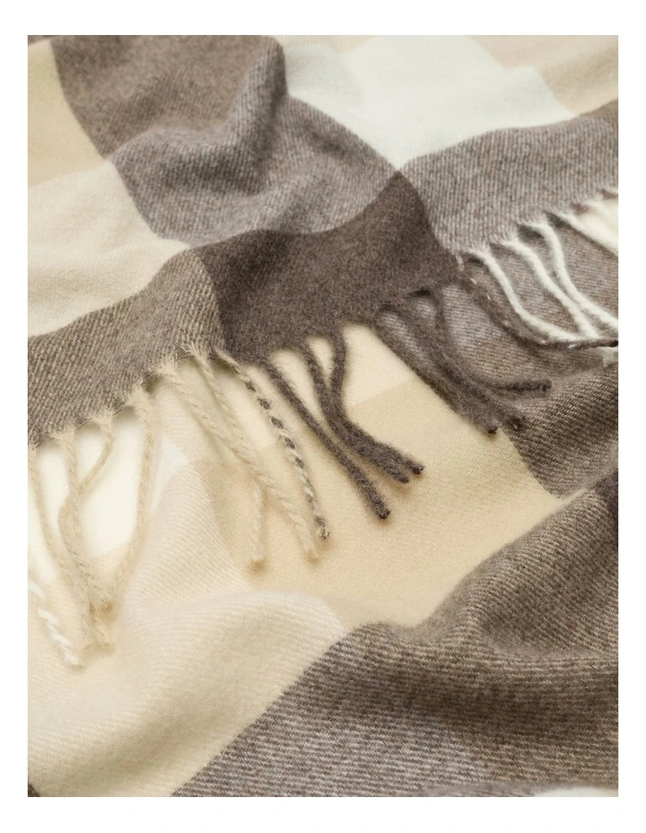 Check Scarf in Coffee Bean Multi image 3