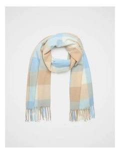 Check Scarf in Soft Blue Multi