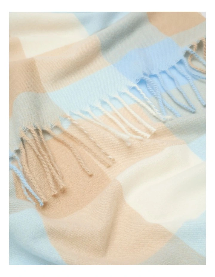Check Scarf in Soft Blue Multi image 3