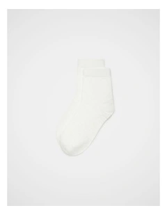 Ocelot Mesh Qtr Crew Sock in Cream