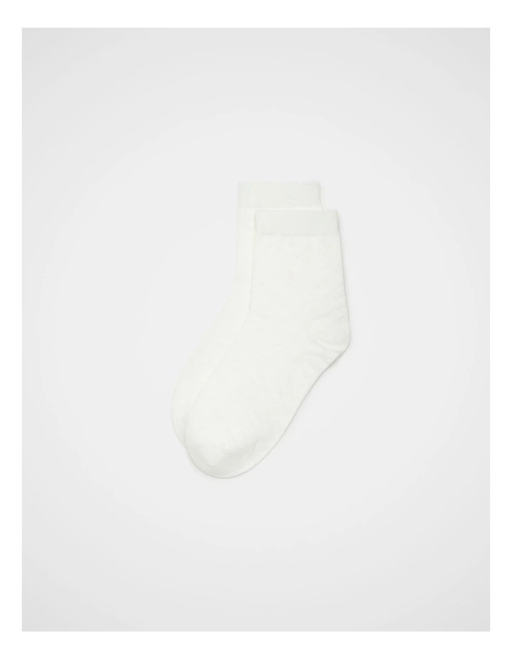 Ocelot Mesh Qtr Crew Sock in Cream image 1