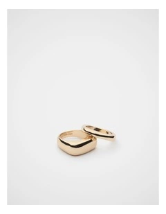 Square Ring Set in Gold