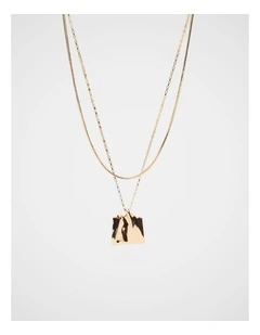 Square Molten Pendant Necklace in Gold