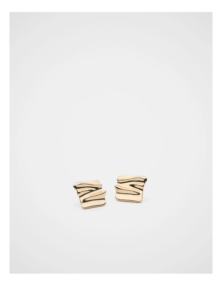 Square Molten Stud in Gold image 1