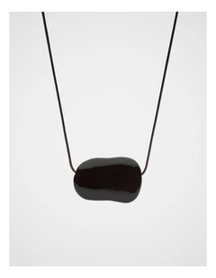 Cord Pebble Necklace in Coffee Bean