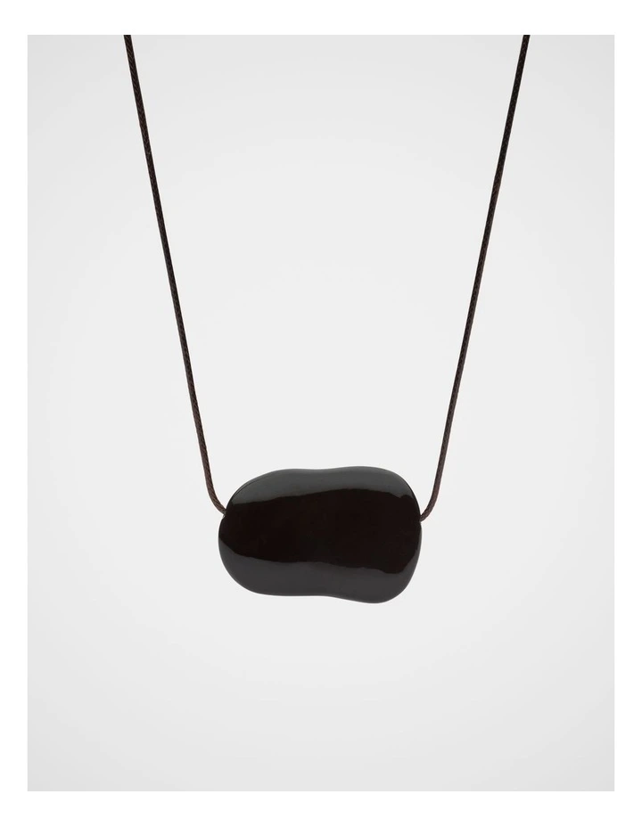 Cord Pebble Necklace in Coffee Bean image 1