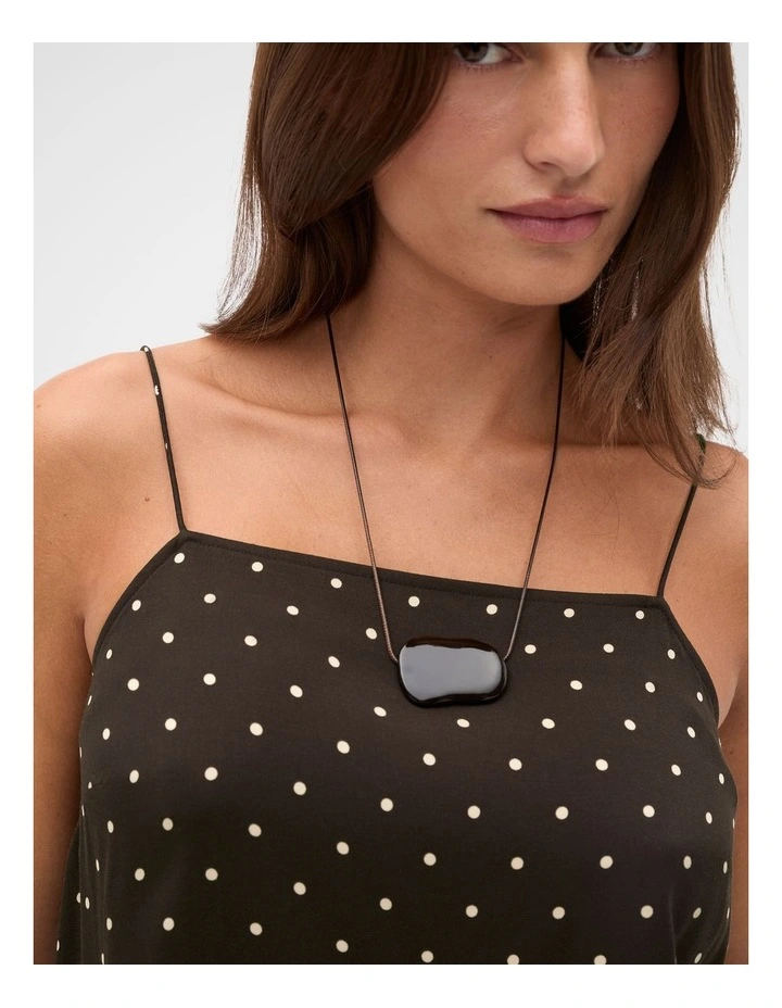 Cord Pebble Necklace in Coffee Bean image 2