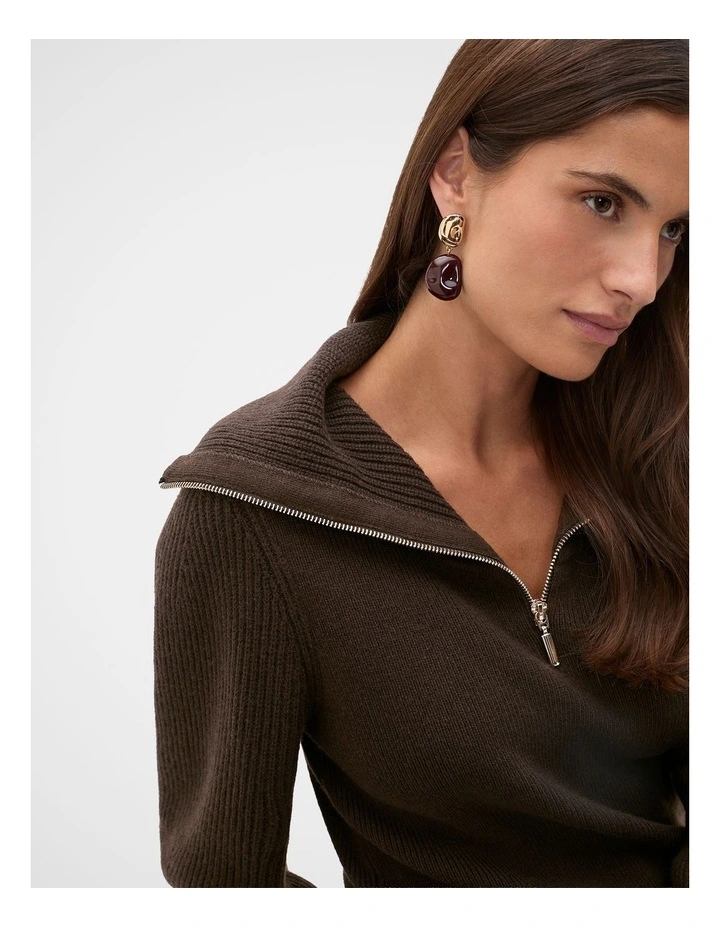 Pebble Drop Earring in Plum Red image 2