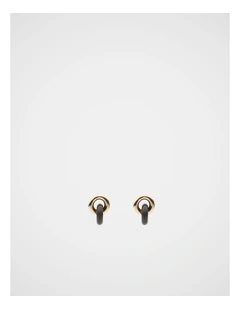 Two Tone Link Earring in Gold