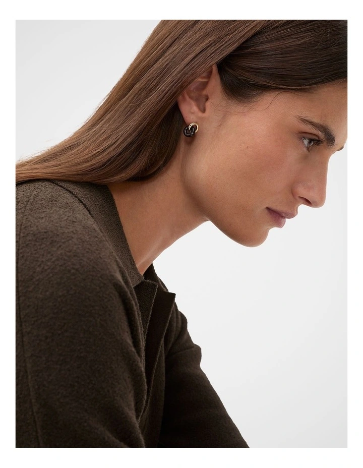 Two Tone Link Earring in Gold image 2