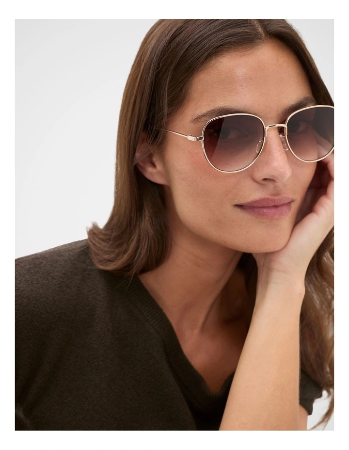 Olivia Metal Sunglasses in Gold image 2