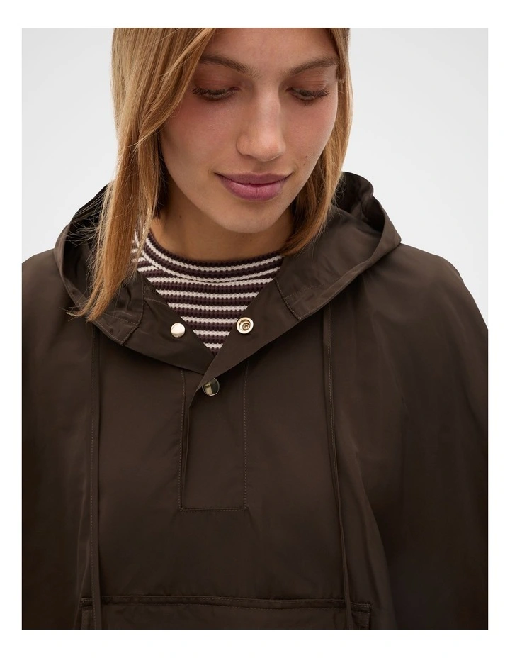 Packable Rain Poncho in Coffee Bean image 5