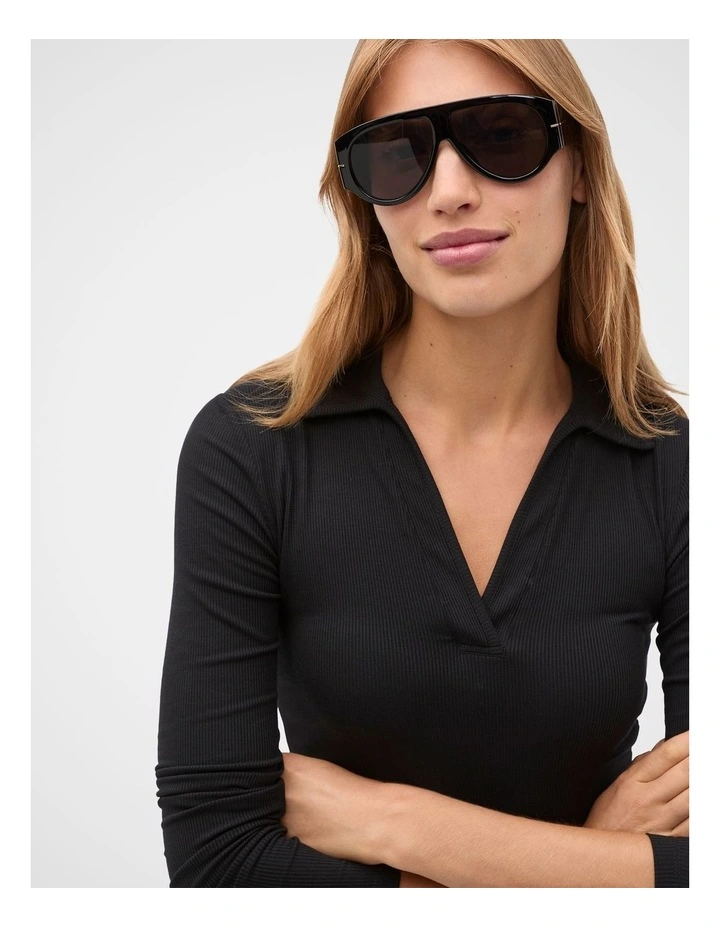 Rhi Shield Sunglasses in Black image 2