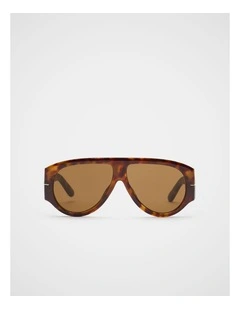Rhi Shield Sunglasses in Dark Tort