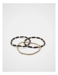 Stretch Bead Bracelet in Coffee Bean