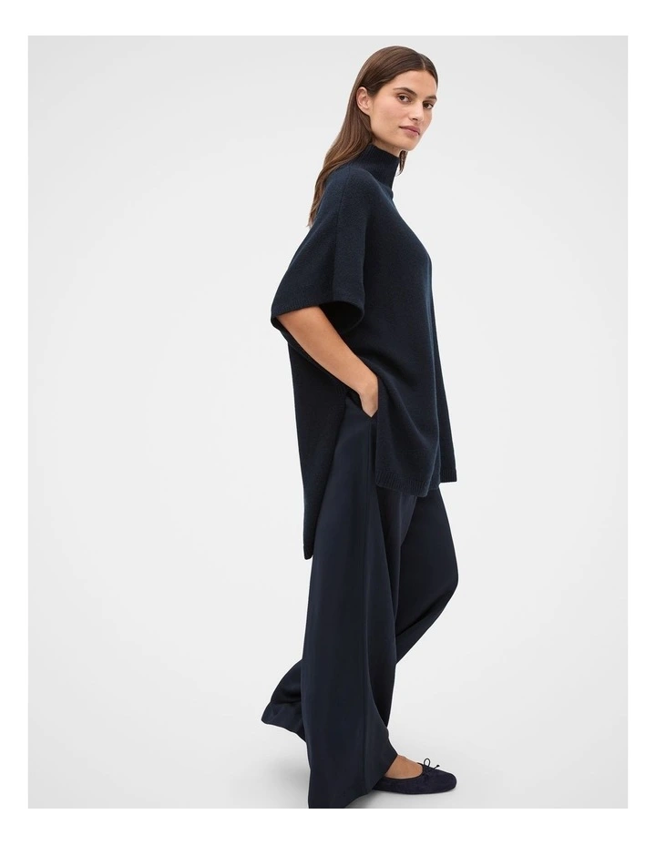 Rib Detail Poncho in Twilight Blue image 3