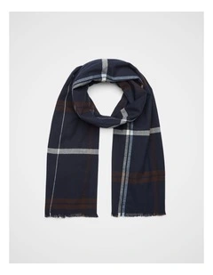 Multi Check Scarf in Twilight Blue