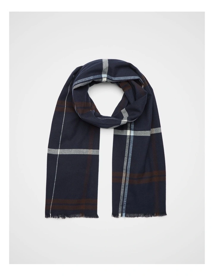 Multi Check Scarf in Twilight Blue image 1
