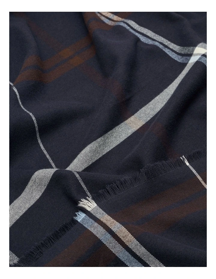 Multi Check Scarf in Twilight Blue image 3