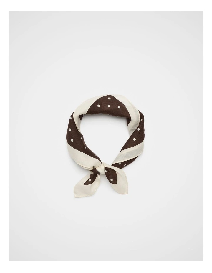 Printed Headscarf in Coffee Bean Spot image 1