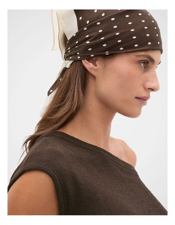 Printed Headscarf in Coffee Bean Spot image 2