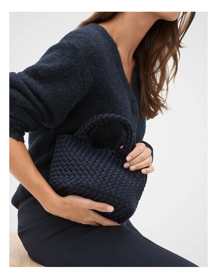 Woven Textured Crossbody Bag in Twilight Blue image 2