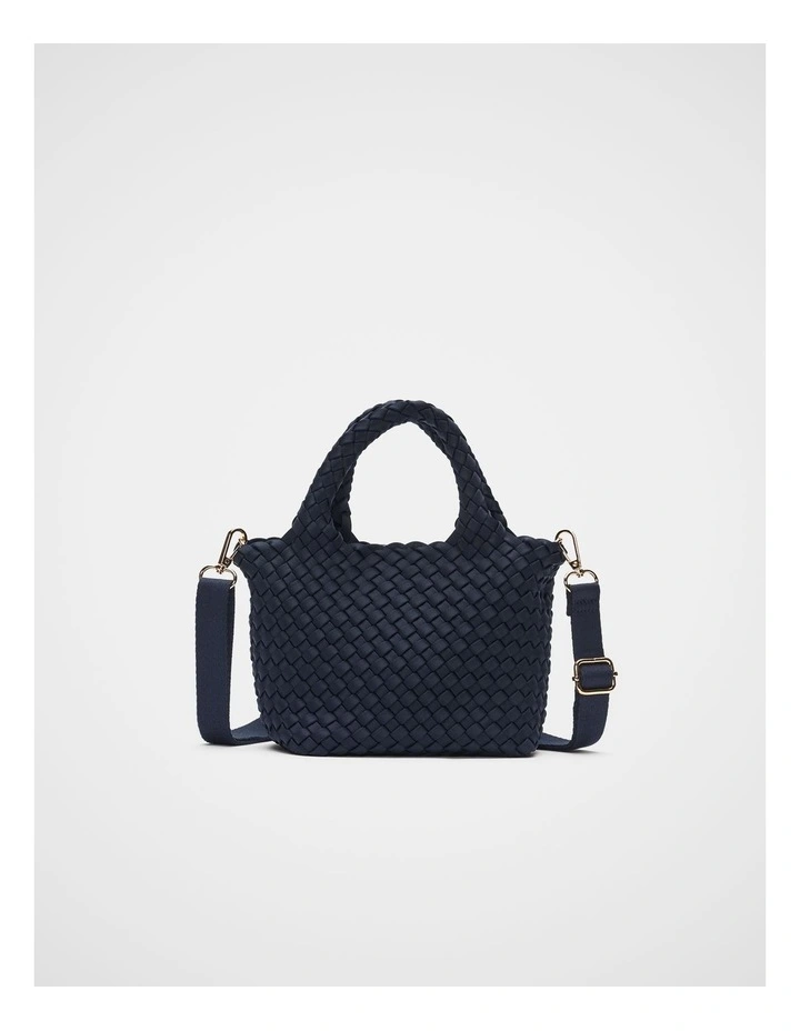 Woven Textured Crossbody Bag in Twilight Blue image 3