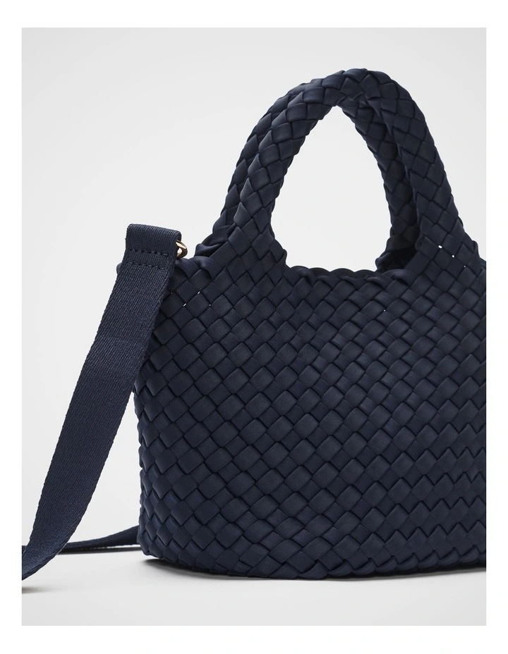 Woven Textured Crossbody Bag in Twilight Blue image 4