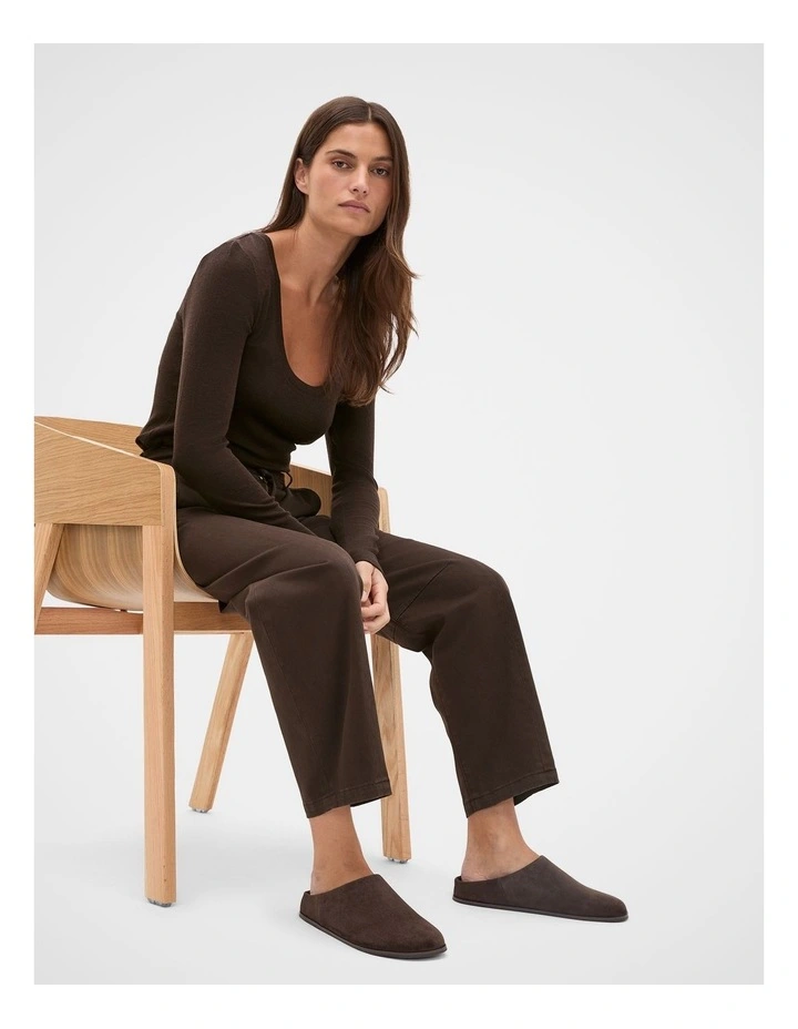 Hunter Mule in Chocolate Suede image 2