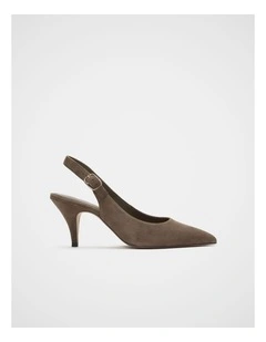 Elora Slingback Pump in Cocoa Suede