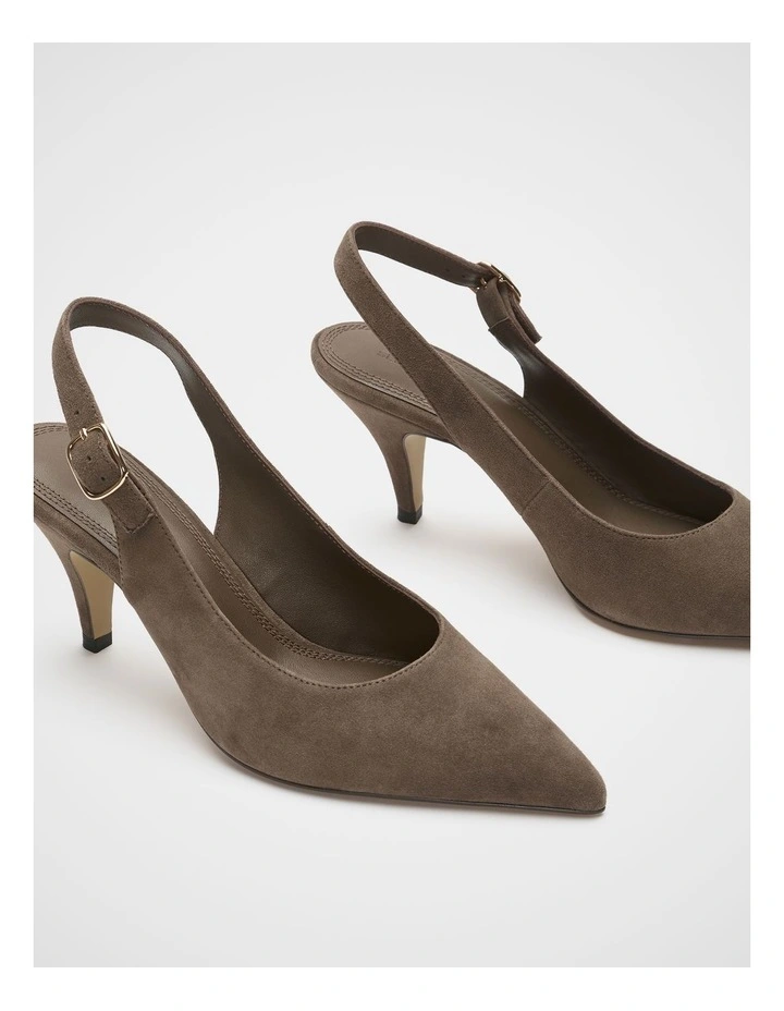 Elora Slingback Pump in Cocoa Suede image 3