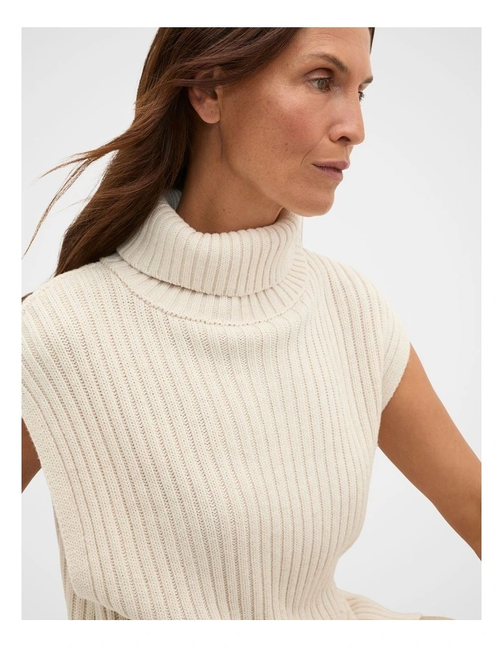 Collar Knit Poncho in Mist image 3