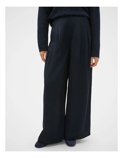 Pleat Front Palazzo Pant in Twilight Blue