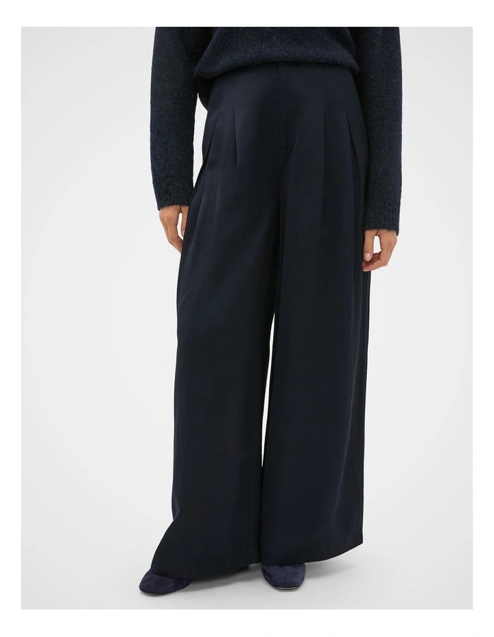 Pleat Front Palazzo Pant in Twilight Blue image 1