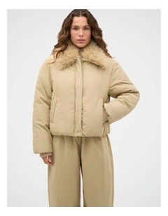 Faux Fur Collar Jacket