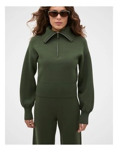 Double Knit Crop Zip Through