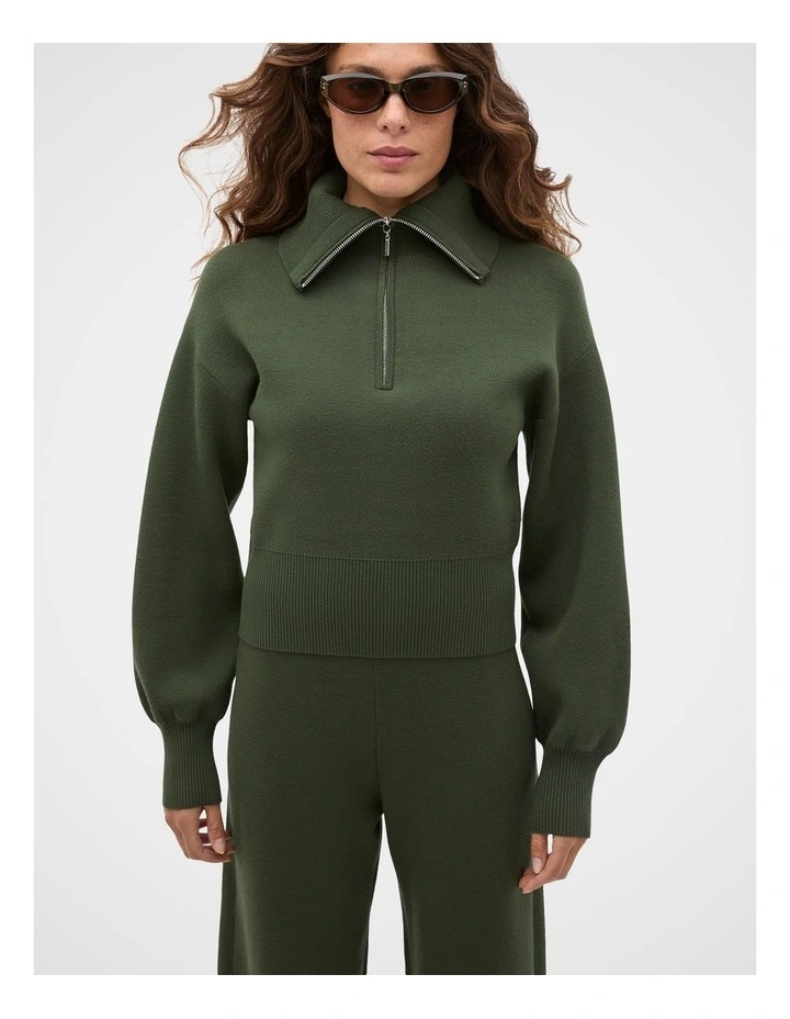 Double Knit Crop Zip Through image 1