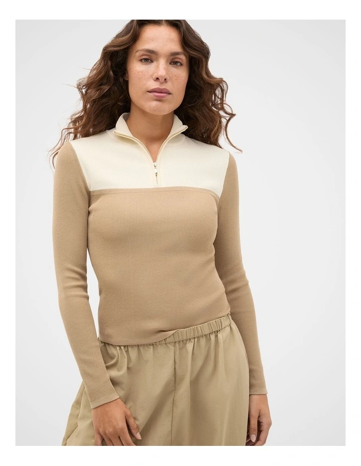 Contrast Knit Mock Neck image 1