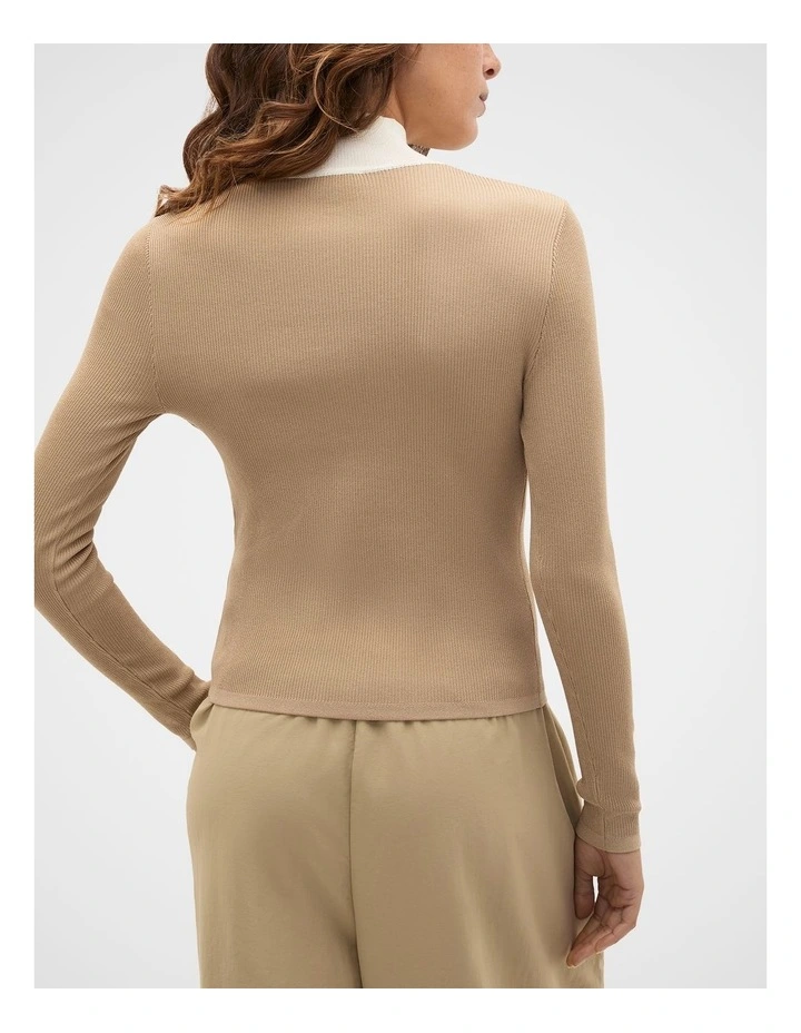Contrast Knit Mock Neck image 2