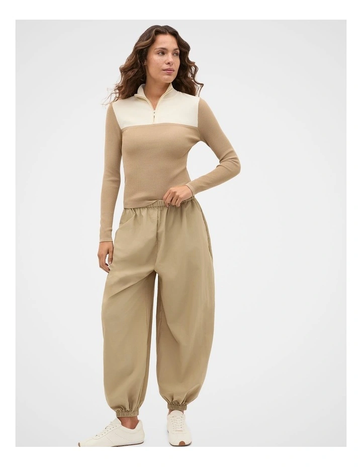 Contrast Knit Mock Neck image 4