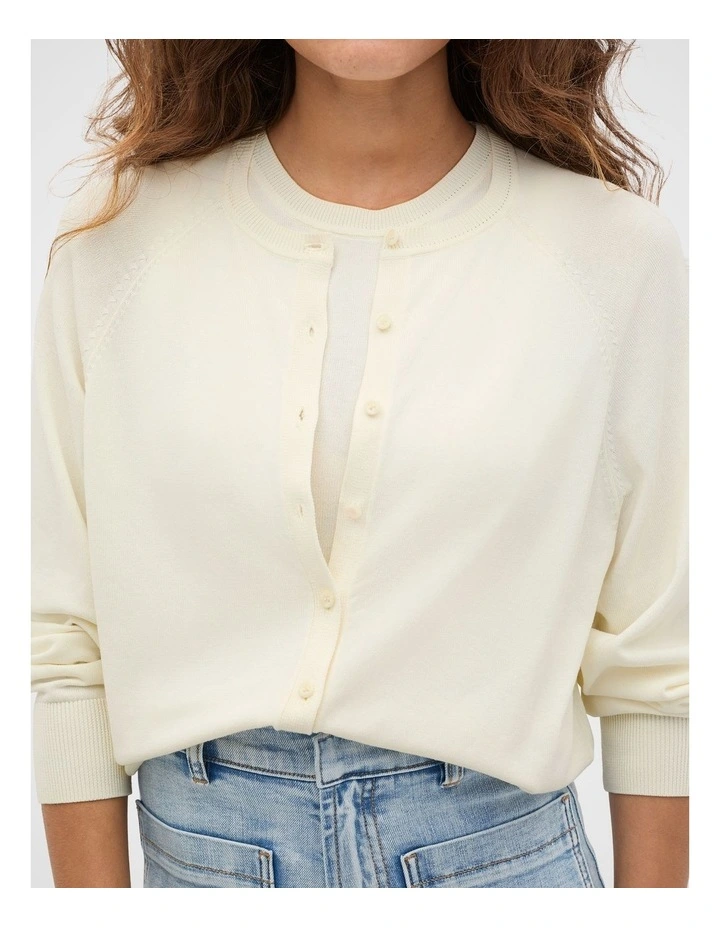Cotton Blend Raglan Cardigan image 3