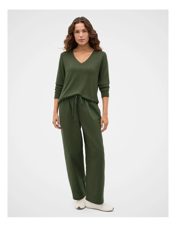 Supersoft V Neck Top in Deep Forest image 4