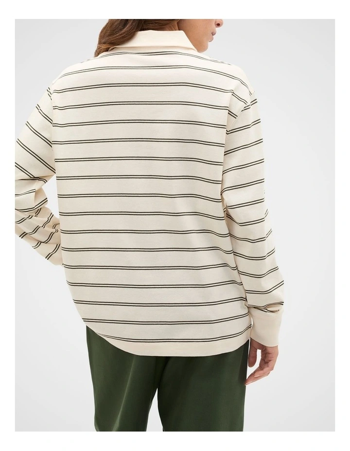 Stripe Rugby Polo Top image 2