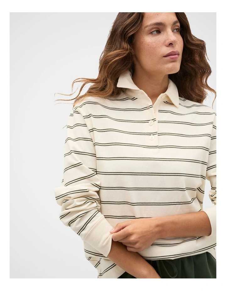 Stripe Rugby Polo Top image 4