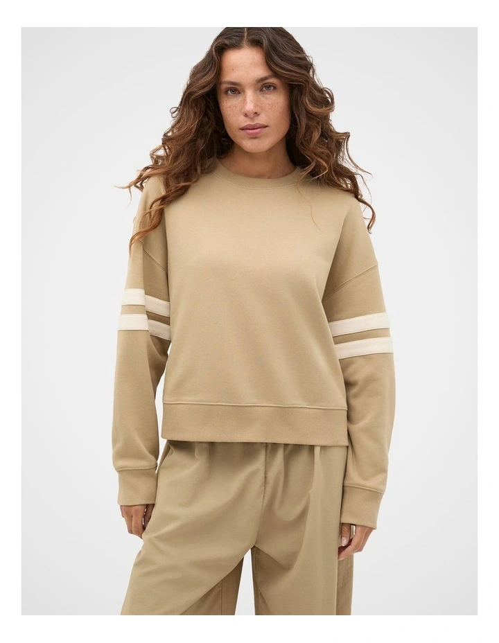 Contrast Detail Crew Neck Sweat image 1