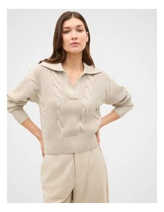 Cotton Textured Cable Knit