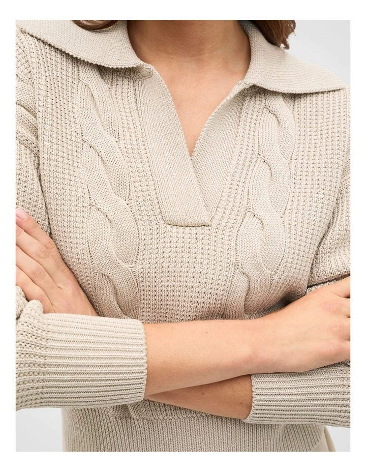 Cotton Textured Cable Knit image 3