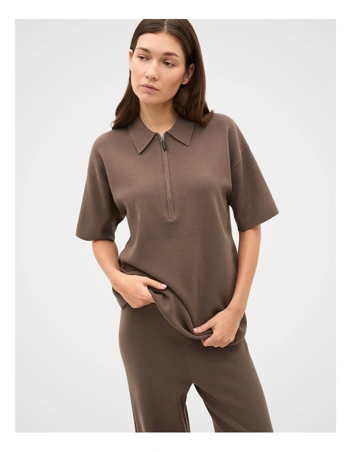 Oversized Zip Polo Knit image 1