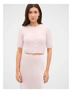 Fluffy Short Sleeve Cardigan
